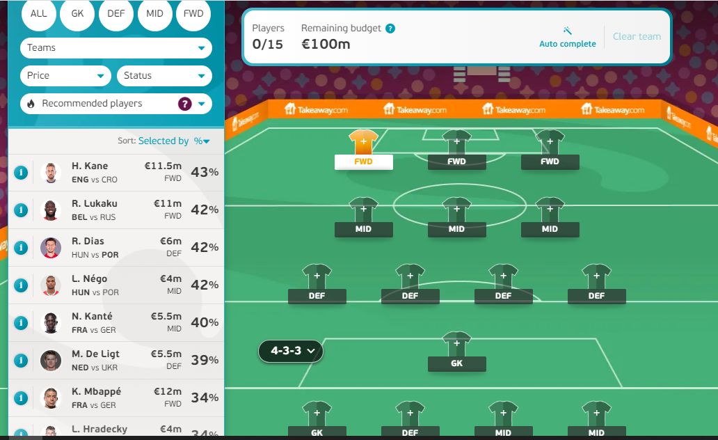 EURO 2020 FMRo Fantasy League